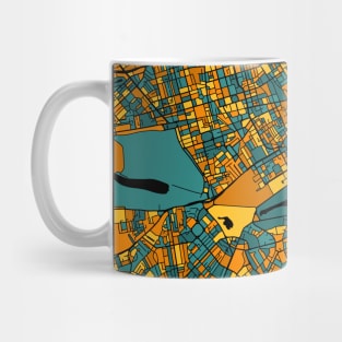 London Map Pattern in Orange & Teal Mug